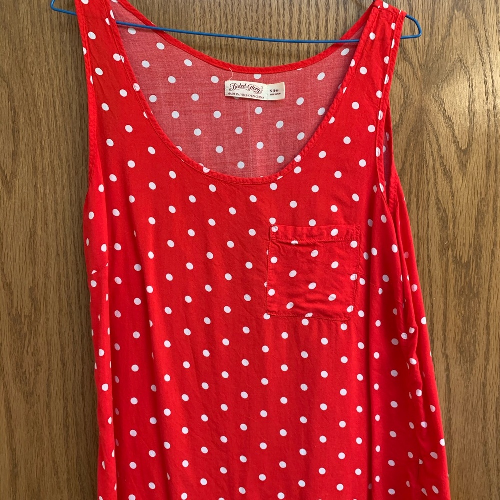 Red polka dot tank